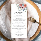 Menu Elegant Blissful Floral Wedding