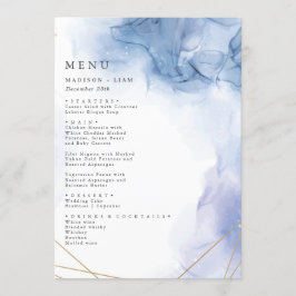 Menu Elegant Blue Agate-bruiloft