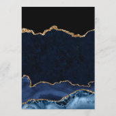 Menu Elegant Blue and Gold Glitter Agate Wedding (Dos)