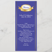 Menu Elegant Blue & Gold Mariage Table (Devant)