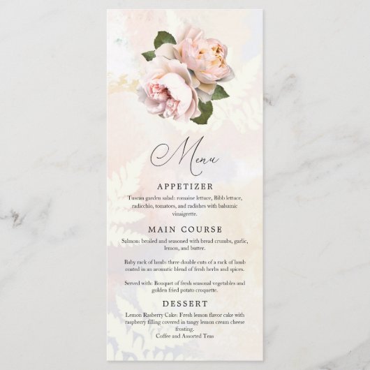 Menu Elegant Blush Pink (Voorkant)