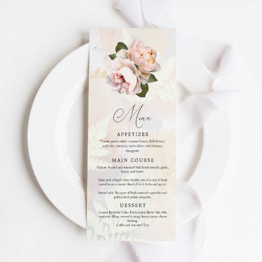 Menu Elegant Blush Pink