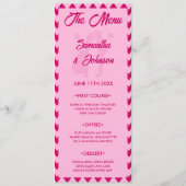 Menu Elegant Blush Pink Chevron Stripe Wedding Dinner (Dos)