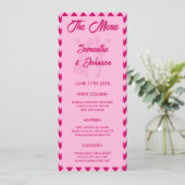 Menu Elegant Blush Pink Chevron Stripe Wedding Dinner (Debout devant)