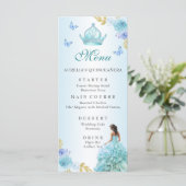 Menu Elégant Blush violet Floral Quinceañera Anniversai (Debout devant)