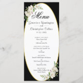 Menu Elegant Boho Black Floral Wedding (Voorkant)