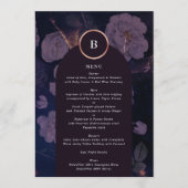 Menu Élégant Boho foncé Rose or Arc  or Mariage (Devant)