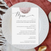 Menu Élégant Boho Rose Blush Lune | Dîner de Mariage