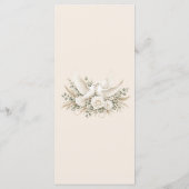 Menu Élégant Boho Roses Ivory Perles Mariage | (Dos)