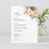 Menu Élégant Boho Terracotta Floral 5 x 7 Mariage (Debout devant)