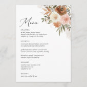Menu Élégant Boho Terracotta Floral 5 x 7 Mariage (Devant)