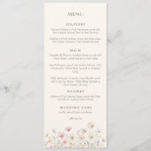 Menu Elegant Boho wildflowers Script Wedding (Devant)