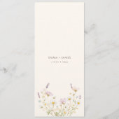 Menu Elegant Boho wildflowers Script Wedding (Dos)