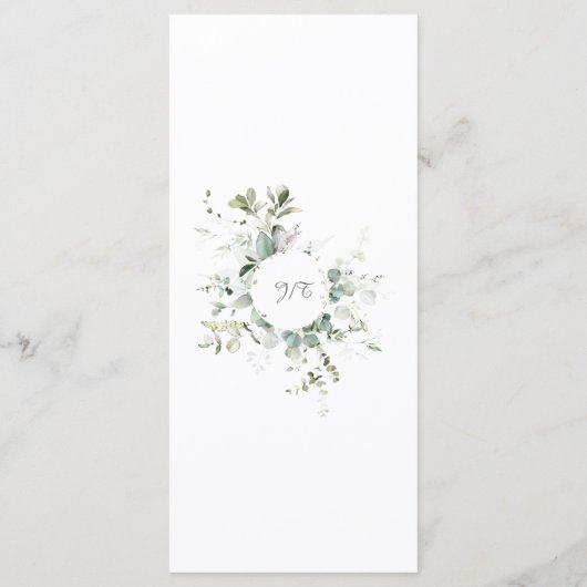 Menu Elegant Botanische Eucalyptus Greenery (Achterkant)