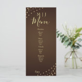Menu Elegant Brown & Gold String Lights Wedding (Debout devant)