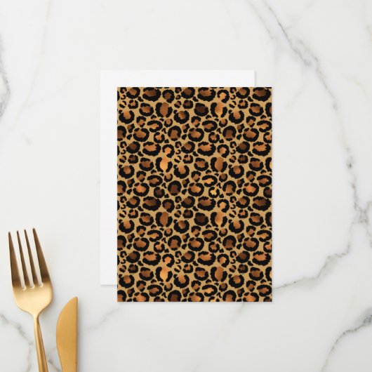 Menu Elegant Brown Leopard Spots Wild Animal Glam (Devant/Arrière en situation)