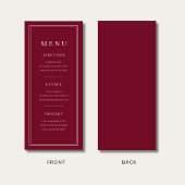 Menu Elegant Burgundy 3 Course