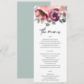 MENU ELÉGANT BURGUNDY BURGUNDY COULEUR D'EAU MARIAGE FL (Devant / Derrière)