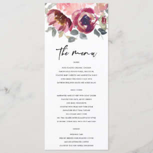MENU ELÉGANT BURGUNDY BURGUNDY COULEUR D'EAU MARIAGE FL