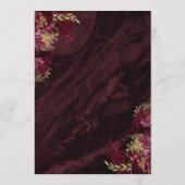 Menu Elegant Burgundy Red Gold Floral Wedding (Dos)