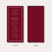 Menu Elegant Burgundy Wedding