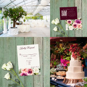 Menu Elégant Cadre Floral Rose Blush Purple Peach Blanc