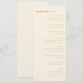 Menu élégant caramel marron pour réception de mari (Devant / Derrière)