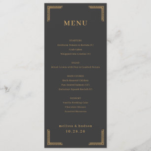 Menu Élégant Charbon Or