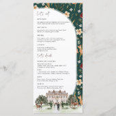 Menu Élégant Château | Watercolor English Manor Mariage (Devant)