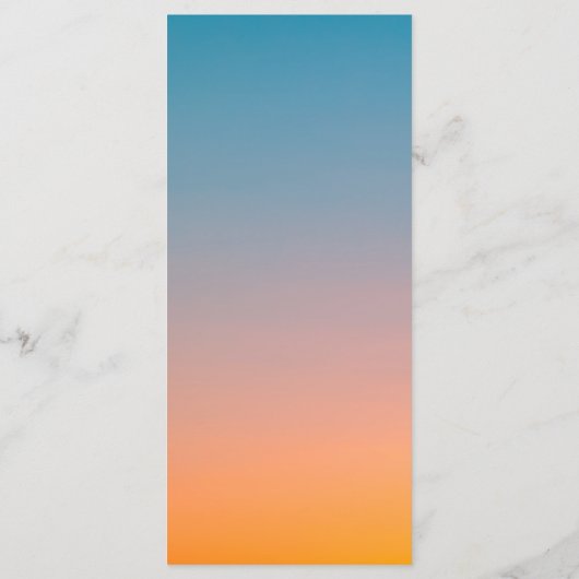 Menu Elégant Chic Bleu Orange Moderne Simple Mariage (Dos)