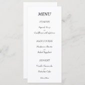 Menu Élégant chic moderne minimaliste noir et blanc (Devant / Derrière)