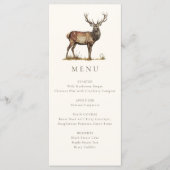 Menu Élégant Chien de Cerf Rustique Chasse Automne Dîne (Devant)