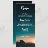 Menu Elégant ciel de nuit Galaxy Mountain Stars Mariage (Devant / Derrière)