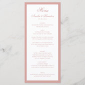 Menu Elegant Classic Dusty Rose Border Script Wedding (Devant)