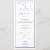 Menu Elégant classique cadre nautique Mariage des vague (Devant)