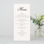 Menu Élégant classique Formal Black Cream Mariage Dîner (Debout devant)