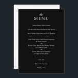 Menu Élégant classique Formel Noir Dîner Mariage<br><div class="desc">Élégant classique Formel Noir Mariage Dîner Carte Menu</div>