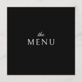 Menu Élégant classique Formel Noir Dîner Mariage (Devant)