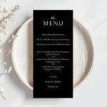 Menu Élégant classique Formel Noir Dîner Mariage<br><div class="desc">Élégant classique Formel Noir Mariage Dîner Carte Menu</div>
