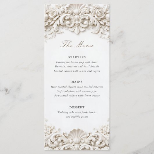 Menu Elegant Classy Baroque Frame Wedding (Devant)