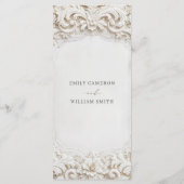 Menu Elegant Classy White Baroque Frame Wedding (Dos)