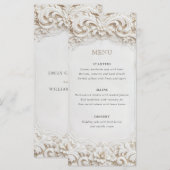 Menu Elegant Classy White Baroque Frame Wedding (Devant / Derrière)