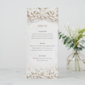 Menu Elegant Classy White Baroque Frame Wedding (Debout devant)