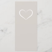 Menu Elégant coeur moderne mariage Collection Silhouett (Dos)