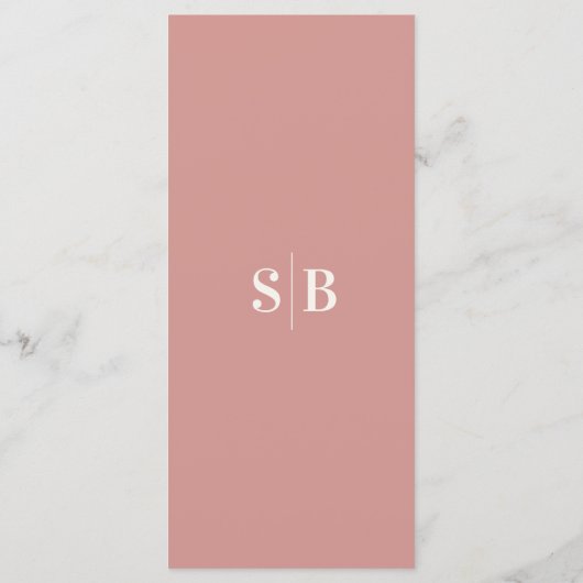 Menu Elégant couleur solide Rose rose Mariage (Dos)