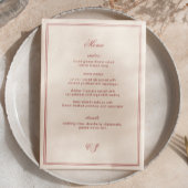Menu Elegant Cream and Burgundy Wedding
