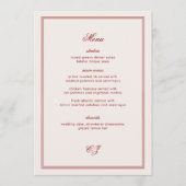 Menu Elegant Cream and Burgundy Wedding (Devant)