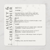 Menu Élégant Dandelion moderne Fumée Mariage noir (Devant)