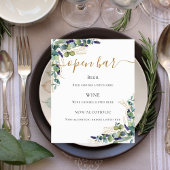 Menu élégant de bar à l'eucalyptus