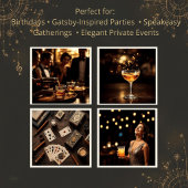 Menu élégant de bar speakeasy Art Déco